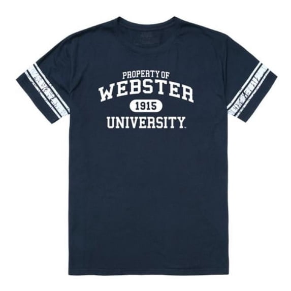 Webster University Gorlocks Property Football T-Shirt, Navy - Extra Large