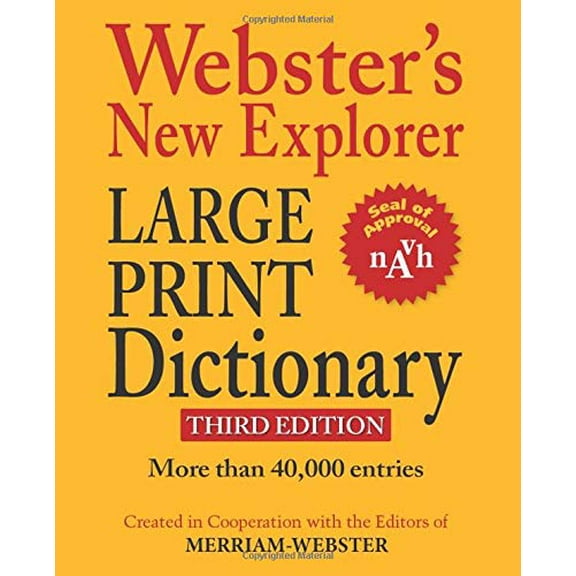 Pre-Owned Webster's New Explorer Large Print Dictionary, Third Edition (Hardcover) 159695146X 9781596951464