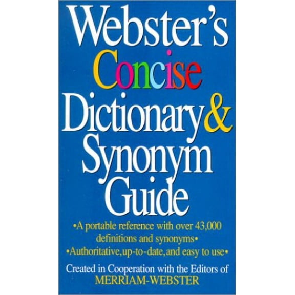 Pre-Owned Webster's Concise Dictionary & Synonym Guide (Paperback) by Federal Street Press (Creator)
