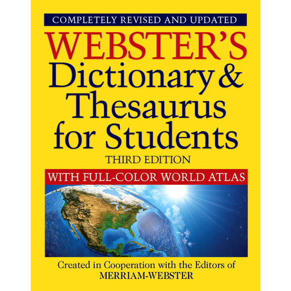 Webster's Dictionary & Thesaurus for Students with Full-Color World Atlas, Third Edition, (Paperback)