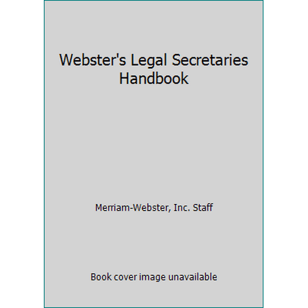 Pre-Owned Webster's Legal Secretaries Handbook (Hardcover) 0877790345 9780877790341