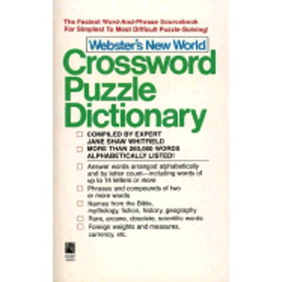 Pre-Owned Webster's New World Crossword Puzzle Dictionary : Third Edition