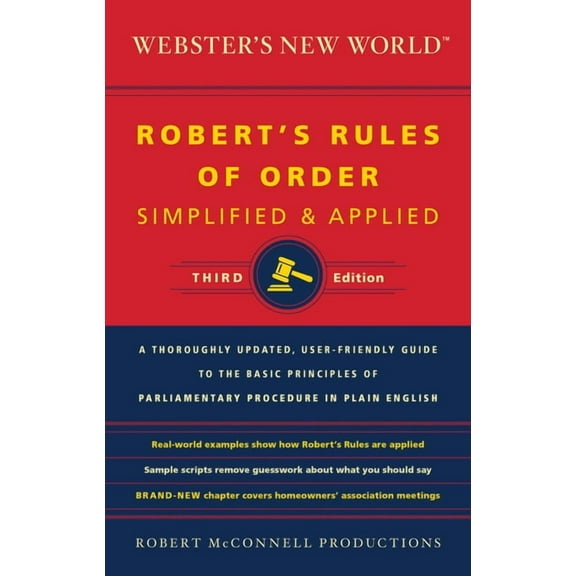 Webster's New World Robert's Rules of Order Simplified and Applied, Third Ed., (Paperback)