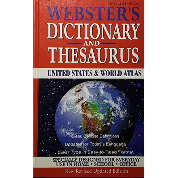 Pre-Owned Webster's Dictionary and Thesaurus with United States & World Atlas, 9781577550174, 157755017X, Hardcover,
