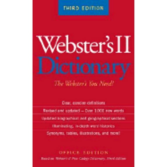 Pre-Owned Webster's II Dictionary, Third Edition, Office Edition (Mass Market Paperback) 0618552057 9780618552054