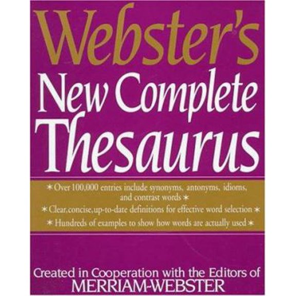 Pre-Owned Webster's New Complete Thesaurus: Created in Cooperation With Editors of Merriam-Webster Hardcover