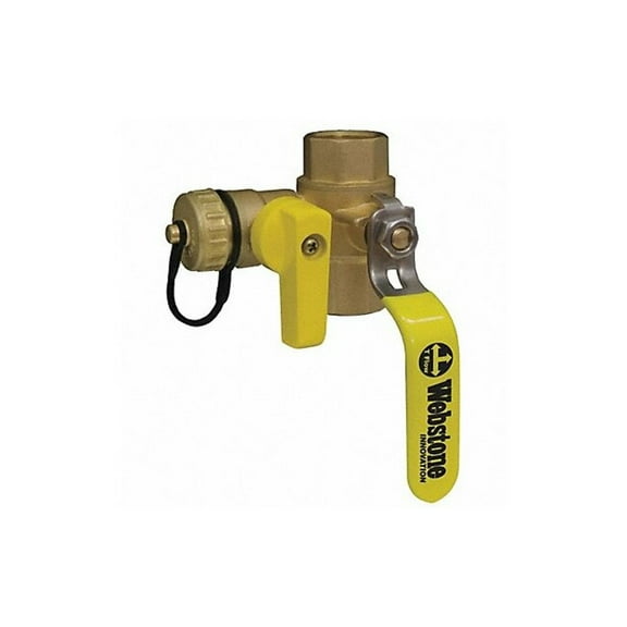 Webstone 1" IPS x Hose Cap Brass Ball Valve with Drain 3-Way 40614
