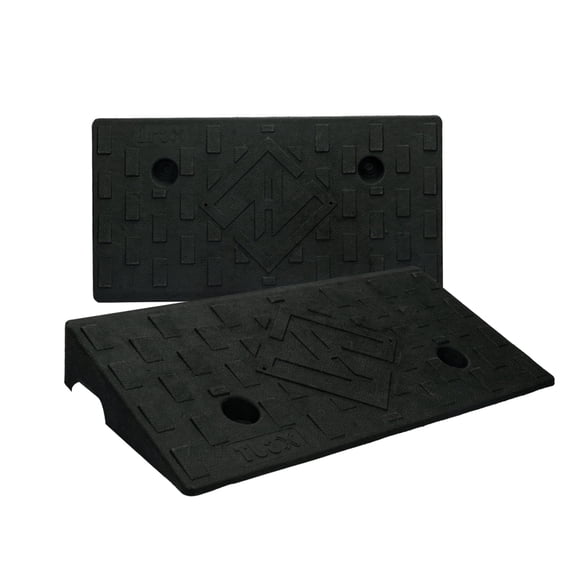 Wecarlle 2 Pack Rubber Curb Ramps for Driveway 2.8 Inch Rise Threshold Ramp for Low Cars Lawn Mower Shed 7000lbs Load Capacity