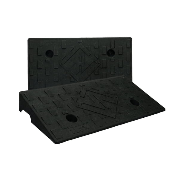 Wecarlle 2 Pack Rubber Curb Ramps for Driveway 3.5 Inch Rise Threshold Ramp for Low Cars Lawn Mower Shed 7000lbs Load Capacity