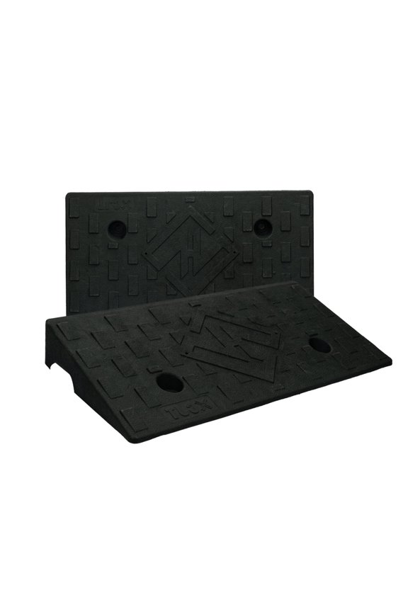 2 Pack Rubber Curb Ramps for Driveway 3.5 Inch Rise Threshold Ramp for Low Cars Lawn Mower Shed 7000lbs Load Capacity