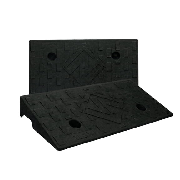 Wecarlle 2 Pack Rubber Curb Ramps for Driveway 3.5 Inch Rise Threshold Ramp for Low Cars Lawn Mower Shed 7000lbs Load Capacity