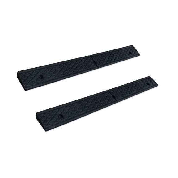 Wecarlle Solid Rubber Curb Ramp 2-Piece 1.2" Curb Ramp for Doorway Heavy Duty Rubber Long Ramps for Wheelchair for Wheelchairs Shed Ramp for Riding Mower