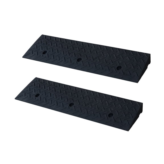 Wecarlle Solid Rubber Curb Ramp 2-Piece 3.5" Curb Ramp for Doorway Heavy Duty Rubber Long Ramps for Wheelchair for Wheelchairs Shed Ramp for Riding Mower