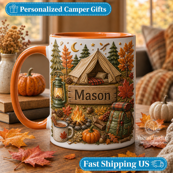 Wecat Trading Personalized Mug Fall Camping Campfire Gift
