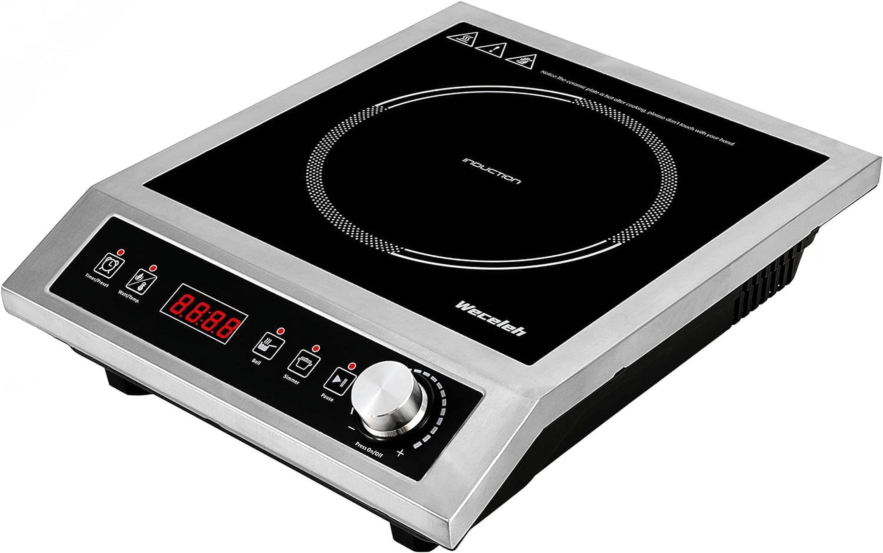Weceleh Commercial Single Induction Cooktop 1800W, Professional