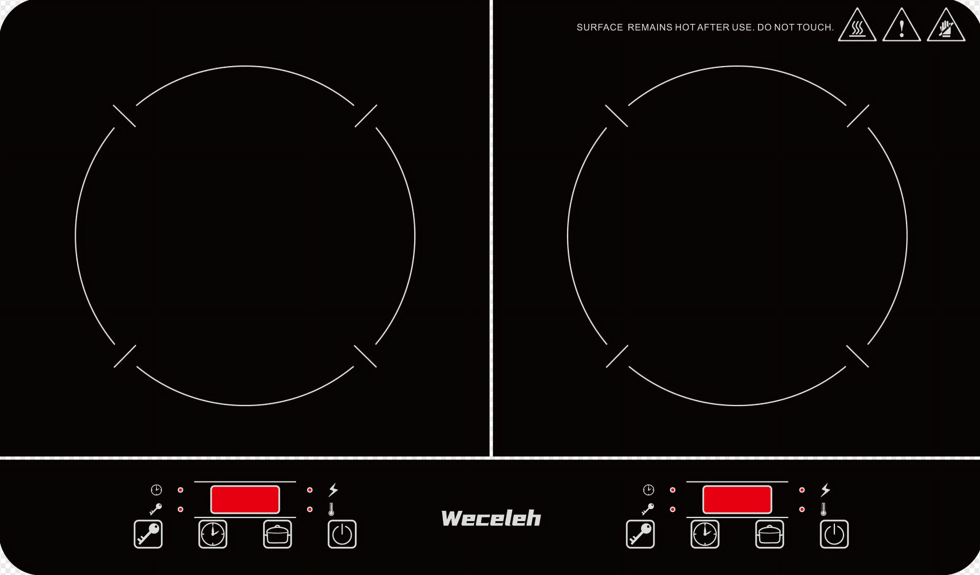 Weceleh Portable Double Induction Cooktop 1800W, 2 Burner Electric