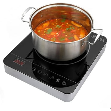 Weceleh Single Electric Cooktop 1800W, Portable Induction Cooktop, Hot Plate, 1 Burner Countertop Burner Cooker, 9 Power Levels, Timer, Auto-Shut-Off, Touch Panel, LED Display, Child Safety Lock