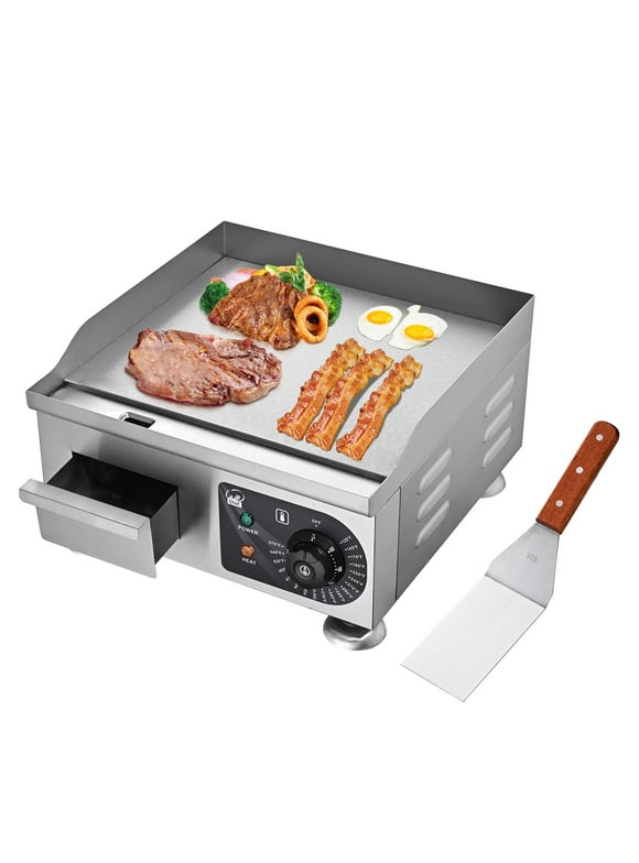 Wechef 1800W 14" Electric Countertop Griddle Flat Top Commercial Restaurant BBQ Grill