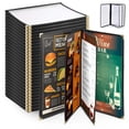 thumbnail image 1 of WeChef 30 pack 8.5"x14" Restaurant Menu Book Covers 4 Page 8 View Book Style for Cafe Hotel Bar Black, 1 of 12