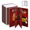 thumbnail image 1 of WeChef 30 pack 8.5"x14" Restaurant Menu Book Covers 4 Page 8 View Book Style for Cafe Hotel Bar Burgundy, 1 of 11