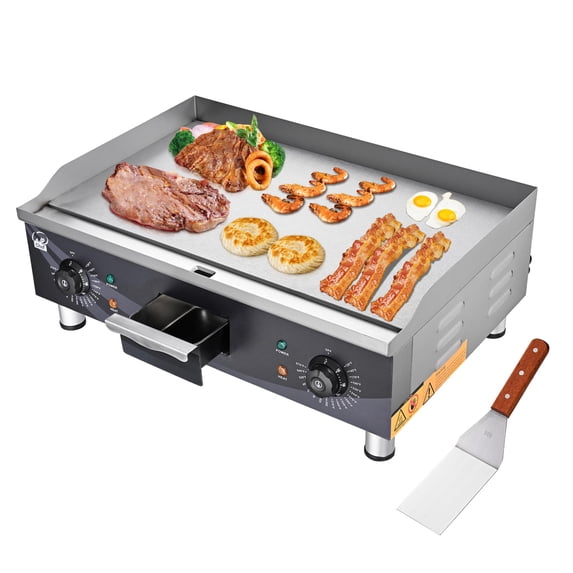 Wechef 24" 3500W Countertop Electric Griddle Stainless Steel Adjustable Temp Control Commercial Restaurant Grill