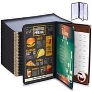 WeChef 30 pack 8.5x14 Restaurant Menu Book Covers 3 Page 6 View Book Style for Cafe Hotel Bar Black