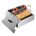 thumbnail image 1 of WeChef 5000W 20L Electric Deep Fryer Stainless Steel Single Large Tank Basket Lid Countertop Commercial Restaurant, 1 of 12