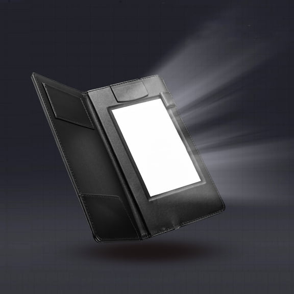 Wechef Folding LED Backlit Illuminated Black Leatherette Check Presenter/menu Holder