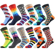WeciBor Dress Colorful Cotton Crew Socks For Men Male 12 Pack Sock Size 10-13