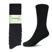 WeciBor Men's Bamboo Viscose Socks Premium Luxury Crew Socks 6-Pack Socks Size 10-13