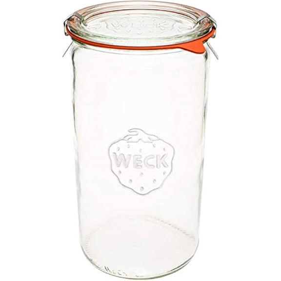 Weck Jar 974 - 1.5L Glass Jars with Large Storage Capacity Preserving Airtight Lids Suitable for Pickling Heat Resistant Canning Microwave Safe (1 Lid) 54 fl. oz