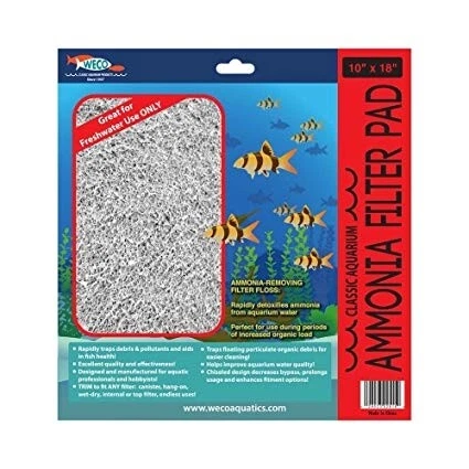 Weco Aquarium Ammonia Filter Pad 10" x 18" For Fish Tank Aquarium