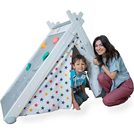 Wedanta Foldable Kids Play House Tent 4 in 1 Indoor Playground with Climber - Made of Hdpe Plastic