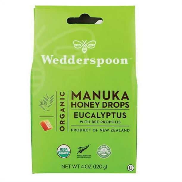 Wedderspoon Eucalyptus Organic Manuka Honey DROPS, 4 oz.