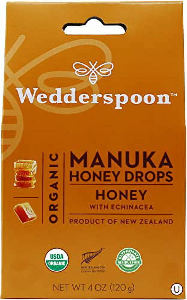 Wedderspoon Organic Manuka Honey Drops, Honey & Echinacea, 4 Oz (Pack ...