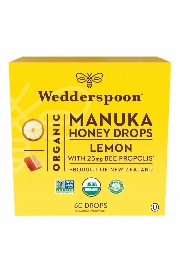 Organic Manuka Honey Lemon Drops, 60 Count