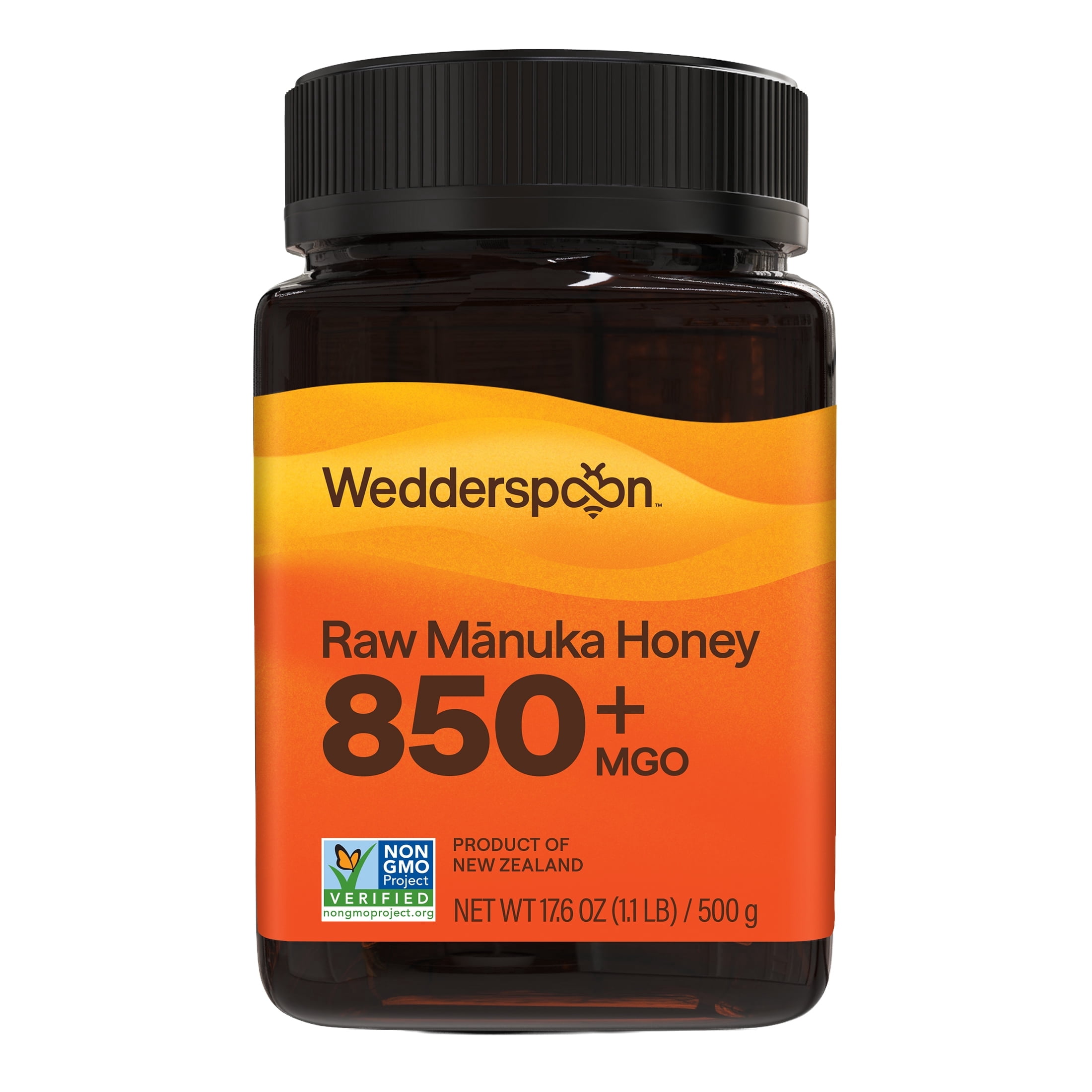 Wedderspoon Raw Unpasteurized New Zealand Manuka Honey 850+ MGO, 17.6 oz