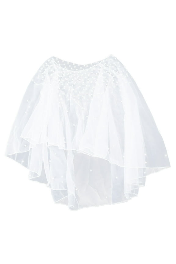 Wedding Accessories Bridal Cloak Pearls Wedding Cape Short Front Long Back Women Wrap Cape Evening Wrap Shawl