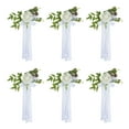 thumbnail image 1 of Wedding Aisle Decorations Pew Flowers for Wedding Ceremony Chair Floral Decoration Artificial Flowers, White 6 Pack, 1 of 6
