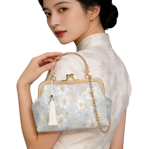 Wedding And Everyday Retro Shoulder Crossbody Bag Traditional Qipao Evening Purse Floral Dinner Bag For Unique Outfits