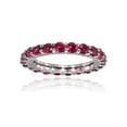 thumbnail image 1 of Wedding Aniversary Ring Ruby 2.5mm Eternity Band Ring 925 Sterling Silver Gemstone Jewelry For Women Gift, 1 of 5