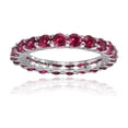 thumbnail image 1 of Wedding Aniversary Ring Ruby 2.5mm Eternity Band Ring 925 Sterling Silver Gemstone Jewelry For Women Gift, 1 of 5