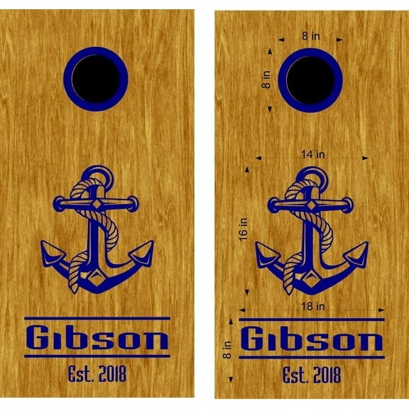 Wedding Anniversary Anchor Cornhole Decal Set Boards Bean Bag Toss Sticker