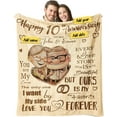 thumbnail image 1 of Wedding Anniversary Blanket 1 Year for Women Men - Happy 1st Anniversary 50"" X 60"" Soft Throw Blanket - Romantic Gift for Couple Wife Husband, 1 of 5