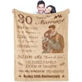 thumbnail image 1 of Wedding Anniversary Blanket Couples Present,30th Anniversary Present Blanket for Him and Her,30 Year Anniversary Present for Couple Mom Dad Parents Valentine''s Flannel Throw Blanket, 1 of 6