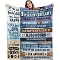 thumbnail image 1 of Wedding Anniversary Blanket Gifts for Him Her Best Romantic Anniversary Marriage Gifts for Wife Husband Men Women Happy Anniversary for Couple Mom Dad Parents Custom Blanket 60 X 50 Inches, 1 of 5