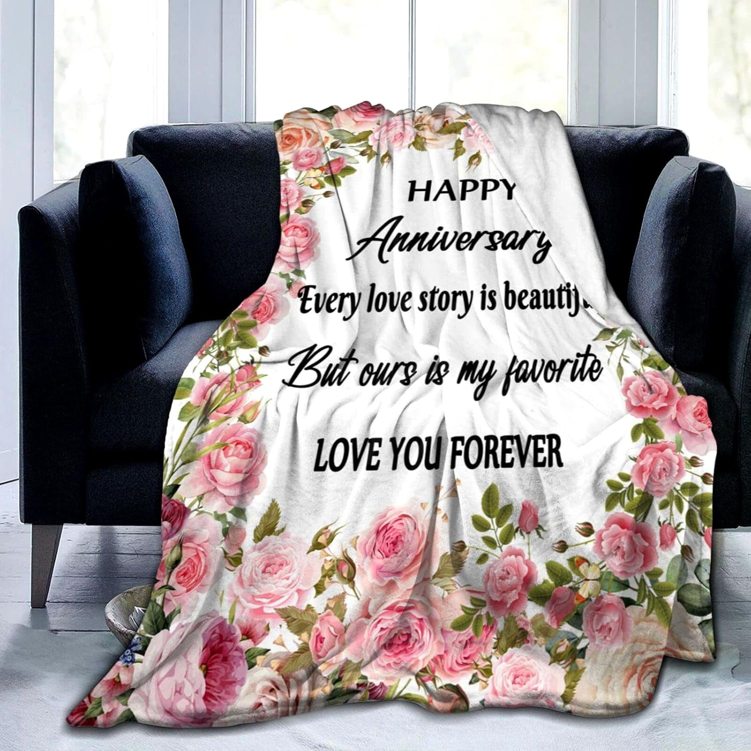 Wedding Anniversary Blanket Gifts Couple Romantic Anniversary Throw ...