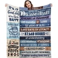 thumbnail image 1 of Wedding Anniversary Blanket Gifts for Him Her Best Romantic Anniversary Marriage Gifts for Wife Husband Men Women Happy Anniversary for Couple Mom Dad Parents Custom Blanket 60 X 50 Inches, 1 of 5