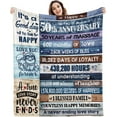 thumbnail image 1 of Wedding Anniversary Blanket Gifts for Him Her Best Romantic Anniversary Marriage Gifts for Wife Husband Men Women Happy Anniversary for Couple Mom Dad Parents Custom Blanket 60 X 50 Inches, 1 of 5