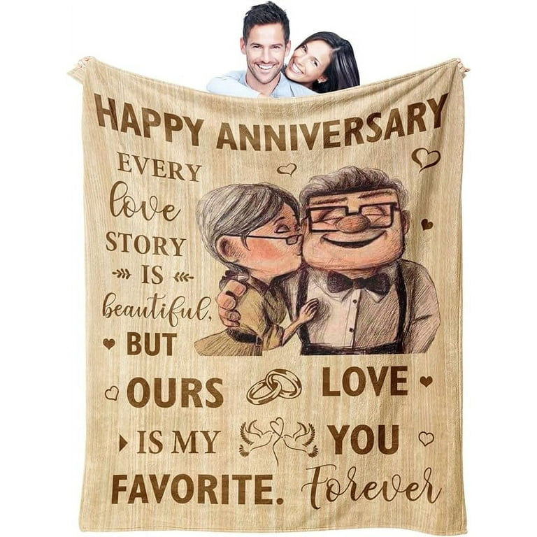 Wedding Anniversary Blanket Gifts for Him Her Wife Husband Men